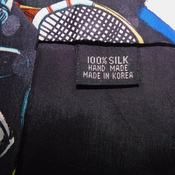 VTG 1991 Addiction Bolero Tennis Theme Neck Tie 100% Silk - Picture 5 of 8